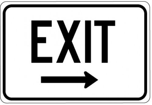 Exit with Right Arrow Sign